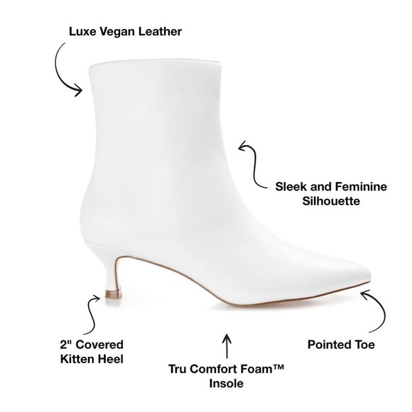 Journee Collection Women's Arely Kitten Heel Pointed Toe Dress Booties - NEW - Picture 6 of 9